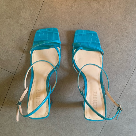 Schutz Aurora Sandals Blue Size 7.5B - Picture 5 of 9